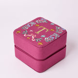 18659-T Secret Garden Embroidered Monogram Mini Jewellery Box