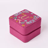 18659-U Secret Garden Embroidered Monogram Mini Jewellery Box