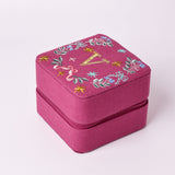 18659-V Secret Garden Embroidered Monogram Mini Jewellery Box