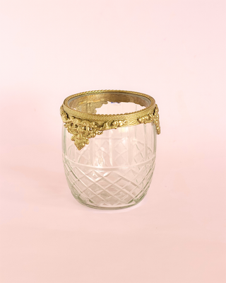 Hearth Brass & Glass Holder