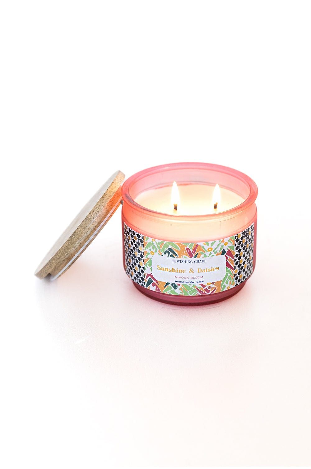 4 Dia x 3.25H Inch / Pink / Jar Candle Sunshine & Daisies Soy Wax Jar Candle