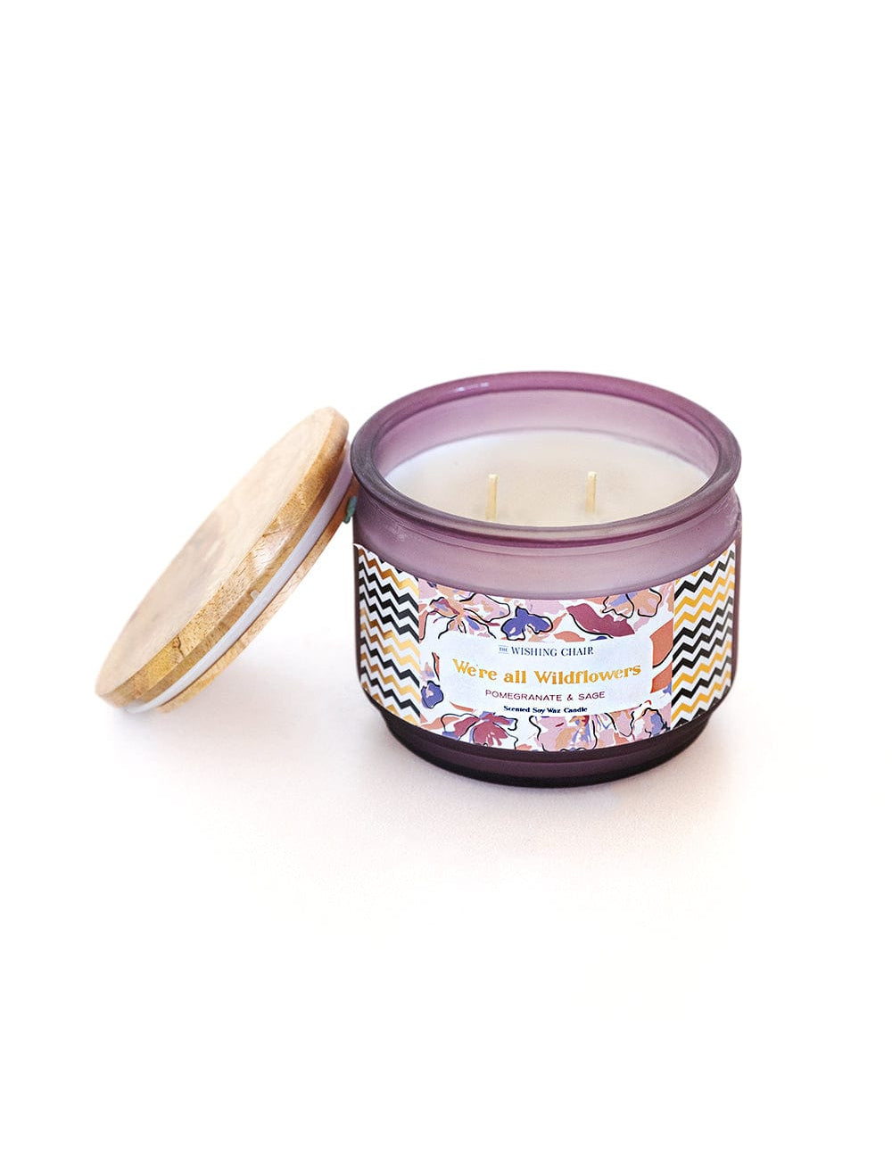 4 Dia x 3.25H Inch / Violet / Jar Candle We're All Wildflowers Soy Wax Jar Candle - We're All Wildflowers Soy Wax Jar Candle 340 Grm - The Wishing Chair 