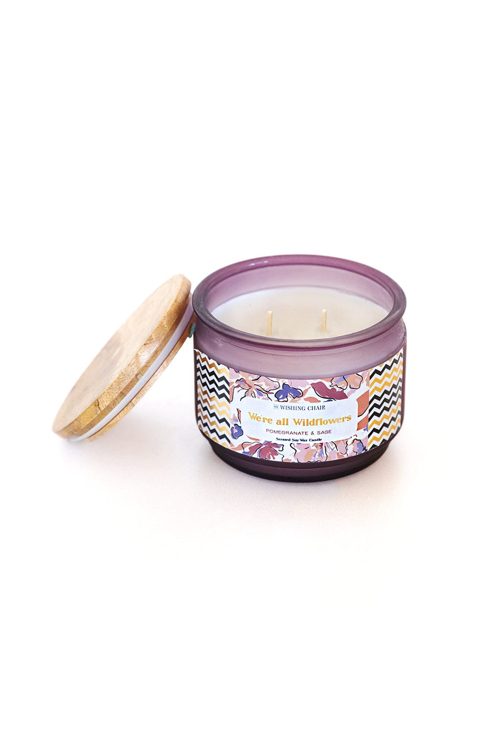  4 Dia x 3.25H Inch / Violet / Jar Candle We're All Wildflowers Soy Wax Jar Candle - We're All Wildflowers Soy Wax Jar Candle 340 Grm - The Wishing Chair 