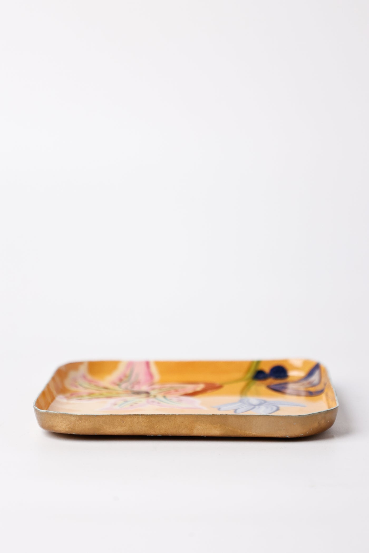 Bloom Room Metal Square Platter - Yellow