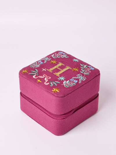 Secret Garden Embroidered Monogram Mini Jewellery Box