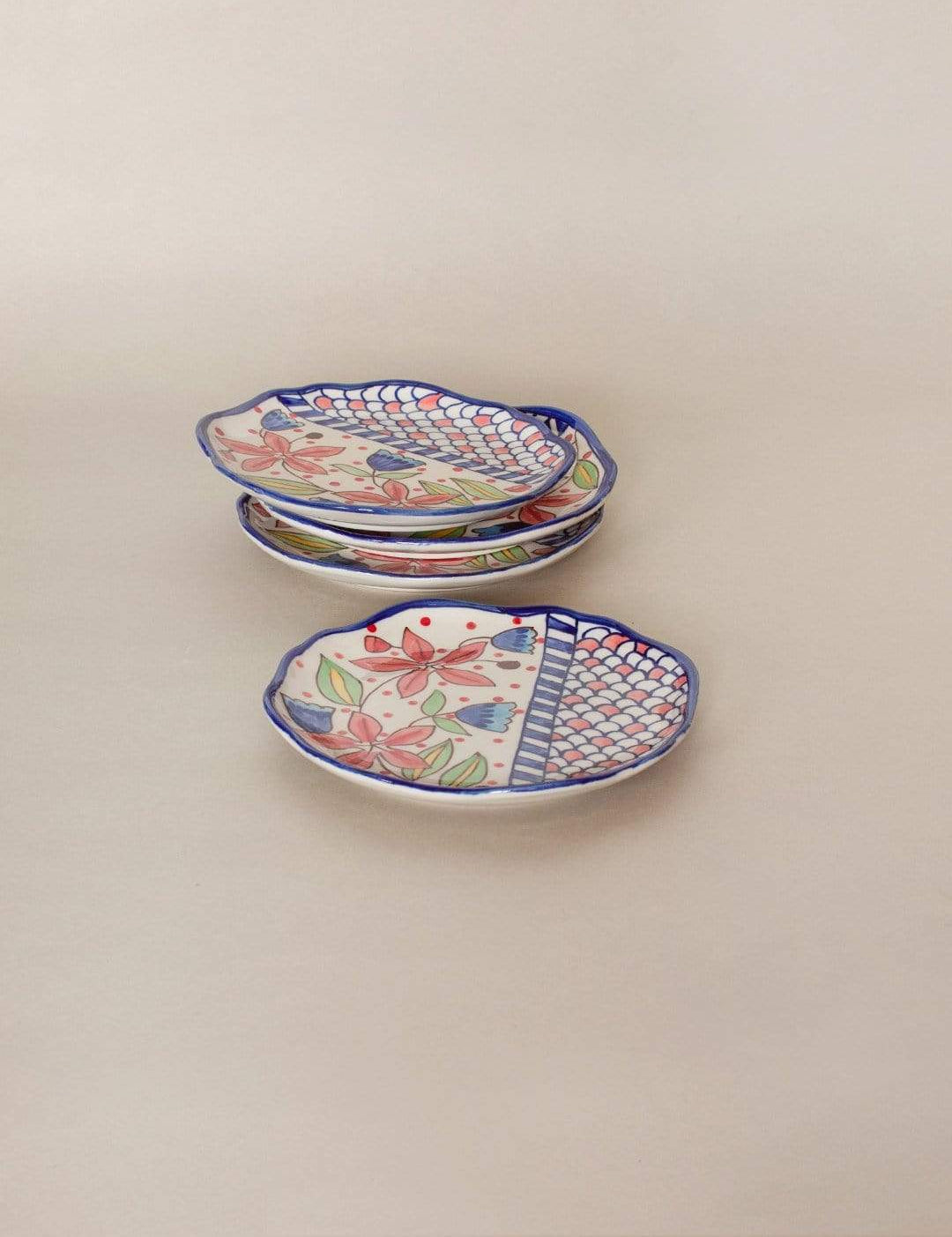 Aiden Hand painted Dessert Plates - Set Of 4 - The Wishing Chair