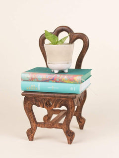Alice mini chair handcrafted wooden wall shelf with natural grain finish | The Wishing Chair