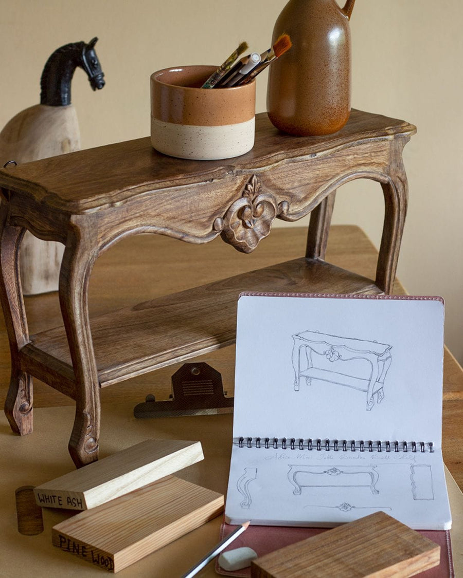 Alice Mini Table Handcrafted Wooden Wall Shelf - The Wishing Chair