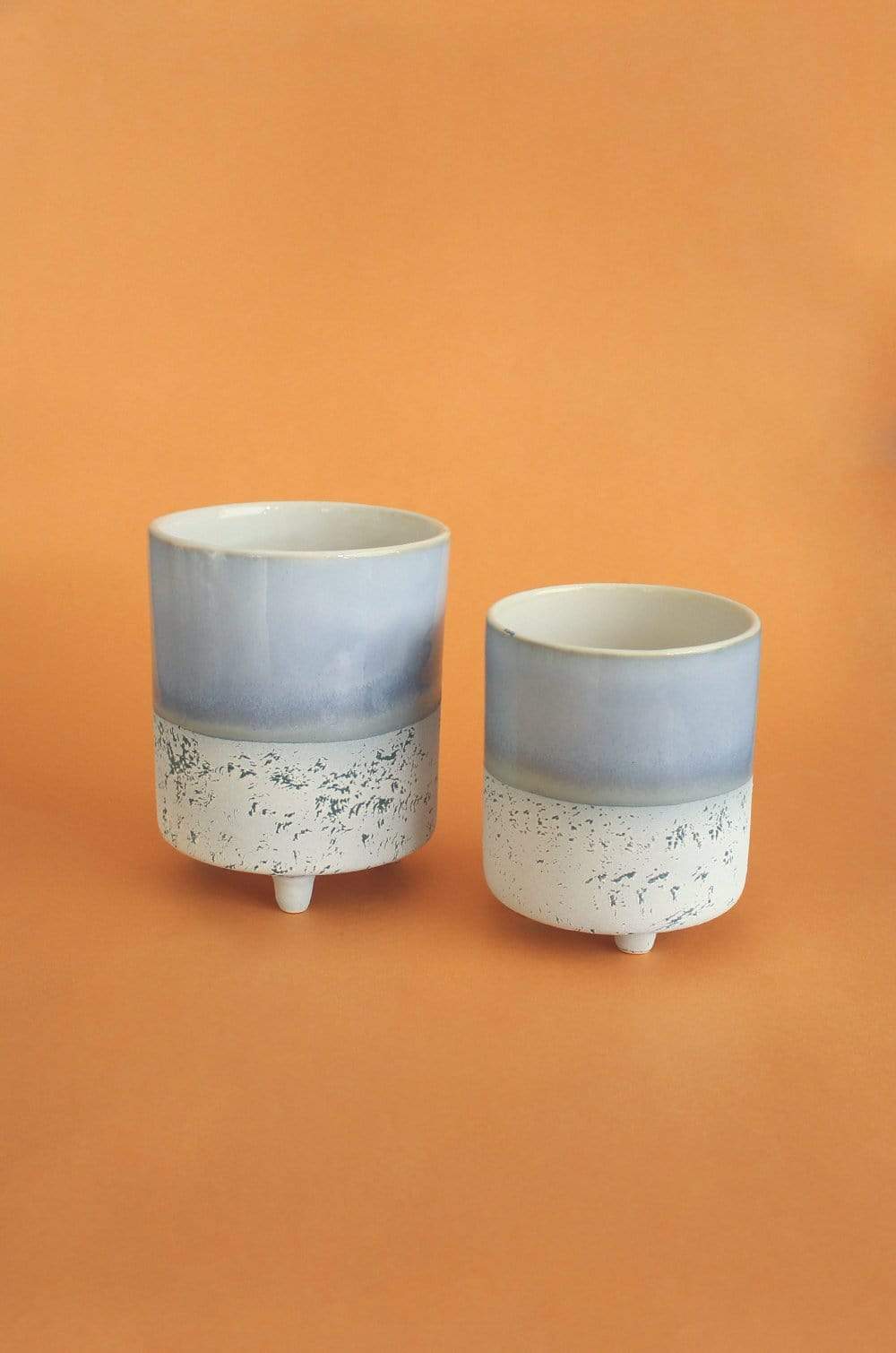 Azure Three Legged Ceramic Planters - Set of 2 - The Wishing Chair