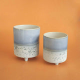 Azure Three Legged Ceramic Planters - Set of 2 - The Wishing Chair