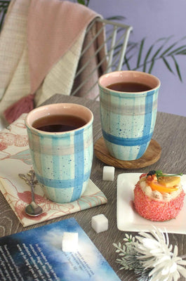 Blue Skies Ceramic Water Tumblers -Set of 2 - The Wishing Chair