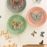 Butterflies Wall Plates - Set Of 3 -Handpainted Stoneware - The Wishing Chair