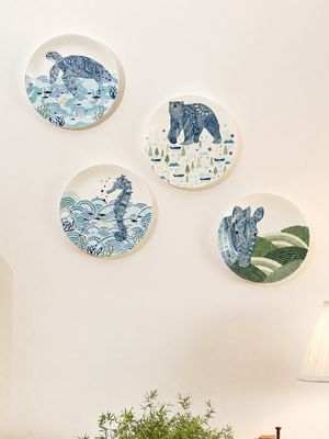 Animal Illustrative Series Wall Plates Set of 4