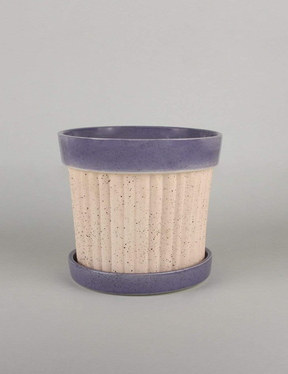 Crinkle Pop Ceramic Planter with Plate - The Wishing Chair