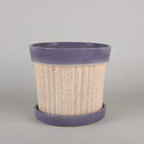 Crinkle Pop Ceramic Planter with Plate - The Wishing Chair