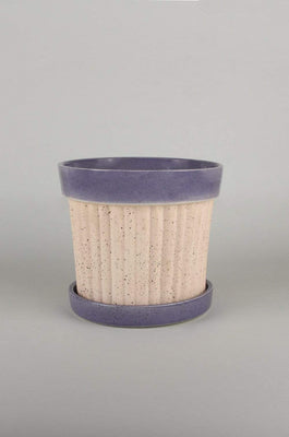 Crinkle Pop Ceramic Planter with Plate - The Wishing Chair