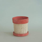 Crinkle Pop Ceramic Planter with Plate - The Wishing Chair