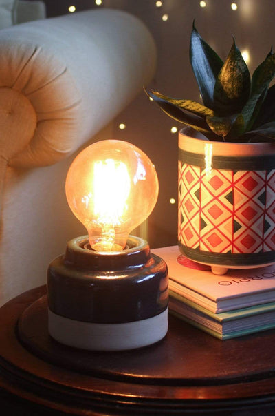Dalia Ceramic Desk Lamp With Edison Bulb - The Wishing Chair