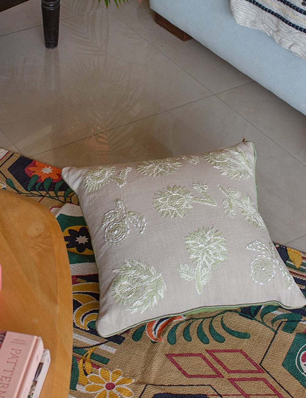 Dew Drops Embroidered Cushion Cover - The Wishing Chair