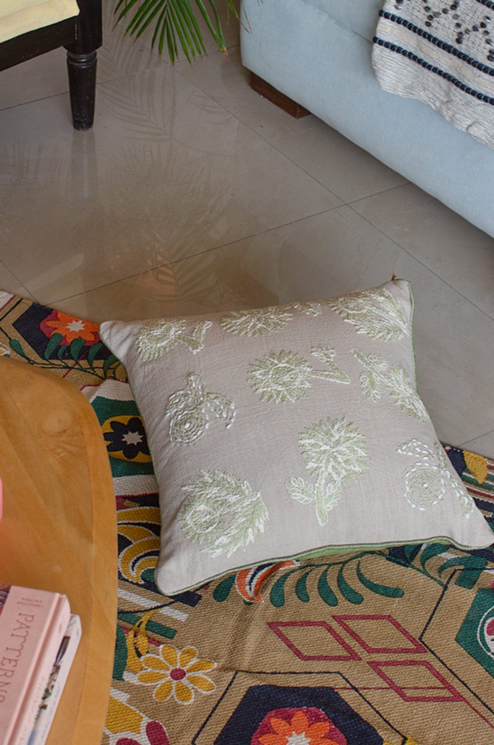 Dew Drops Embroidered Cushion Cover - The Wishing Chair
