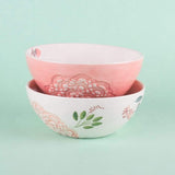 Floral Lace Handpainted Bowl - Set of 2 - The Wishing Chair