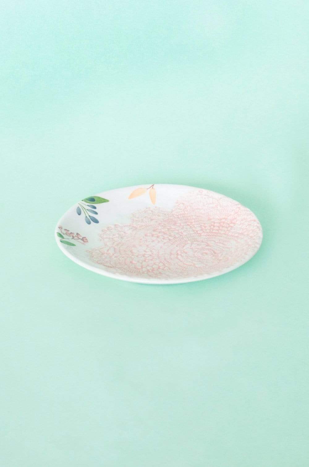 Floral Lace Handpainted Dessert Plate- Set of 4 - 6 inches - The Wishing Chair
