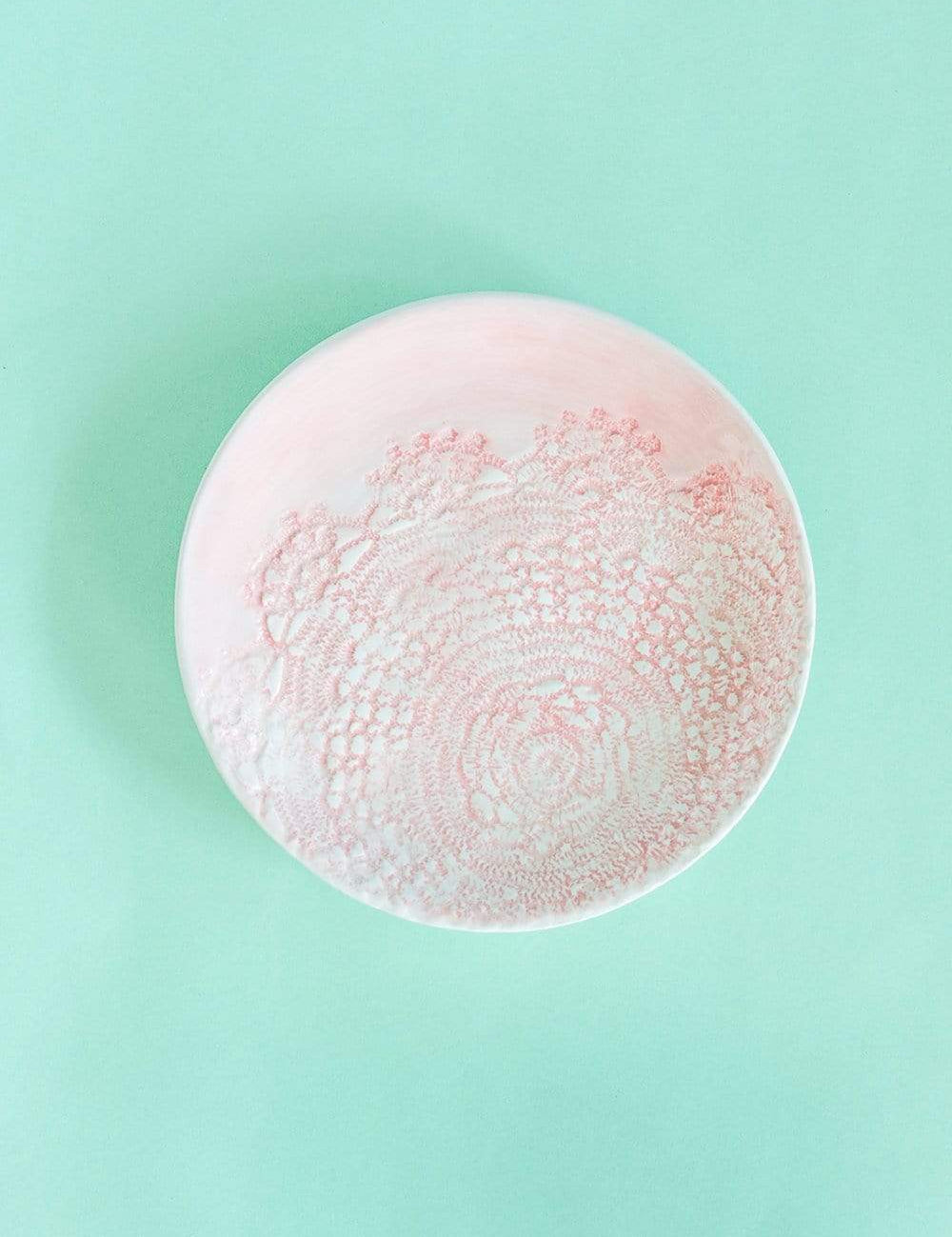 Floral Lace Handpainted Dessert Plate- Set of 4 - 6 inches - The Wishing Chair