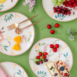 Floral Lace Handpainted Dinner Plates- Set of 6 - 8 inches - The Wishing Chair