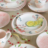 Floral Lace Handpainted Dinner Plates- Set of 6 - 8 inches - The Wishing Chair