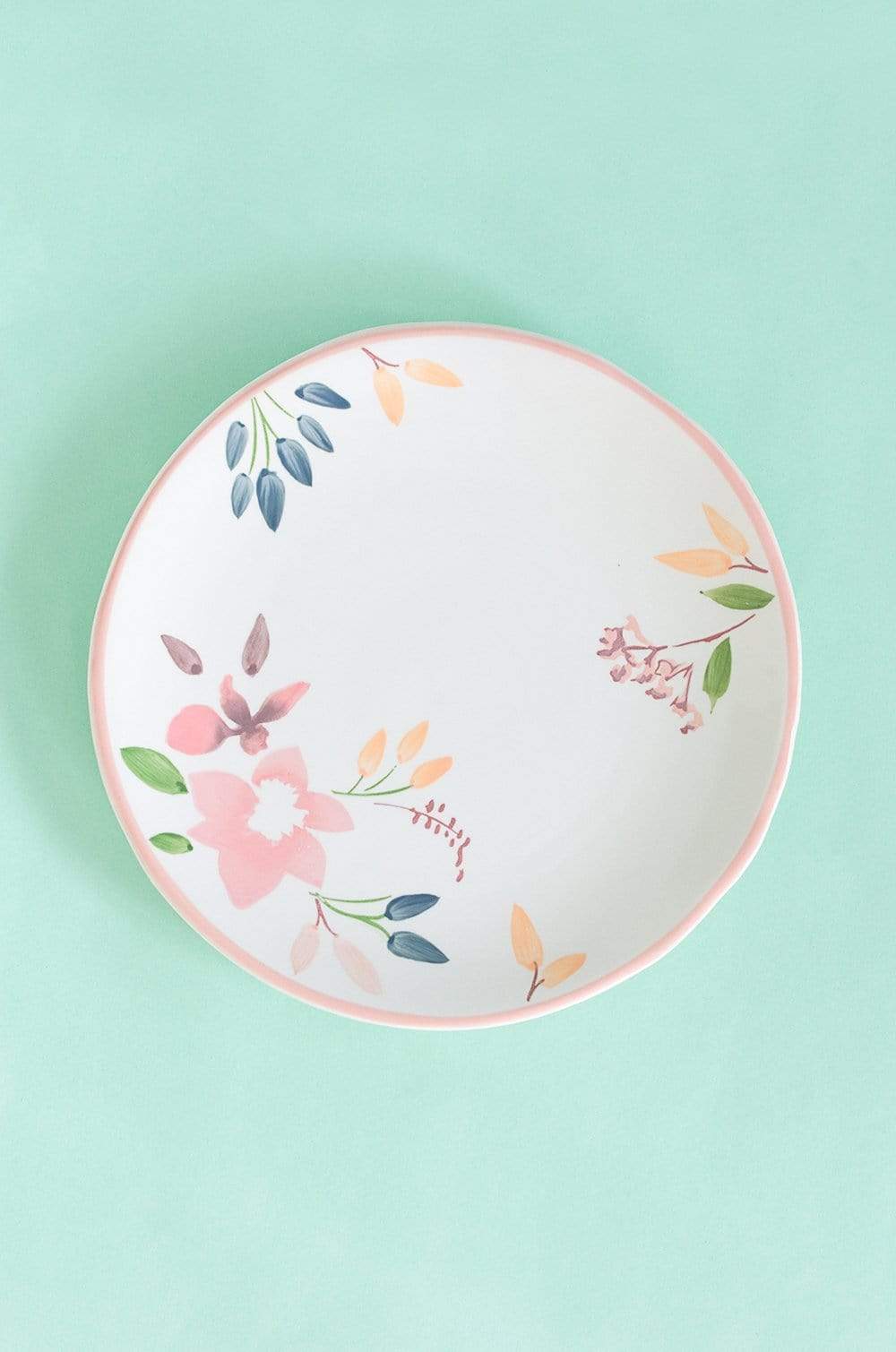Floral Lace Handpainted Dinner Plates- Set of 6 - 8 inches - The Wishing Chair