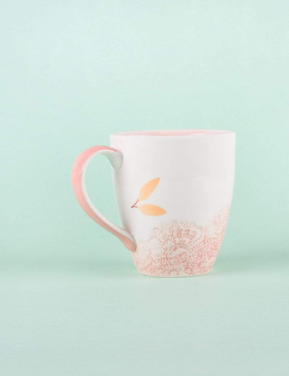 Floral Lace Handpainted Mug - Set of 2 - The Wishing Chair