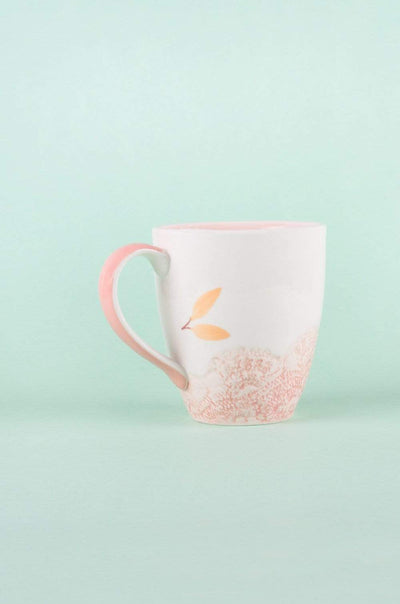 Floral Lace Handpainted Mug - Set of 2 - The Wishing Chair
