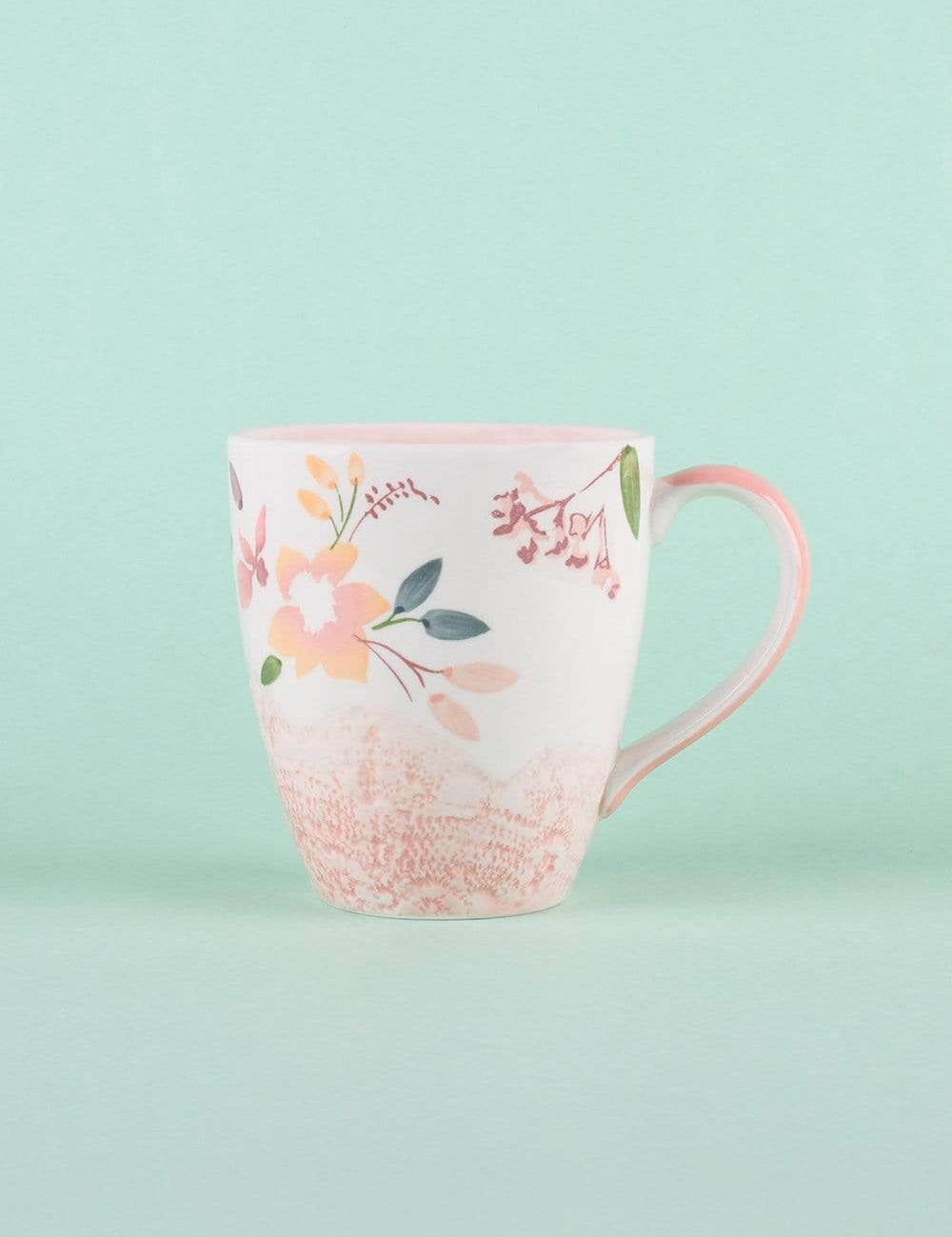 Floral Lace Handpainted Mug - Set of 2 - The Wishing Chair