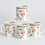 Endless Summer Blossom Ceramic Mugs - Set of 4