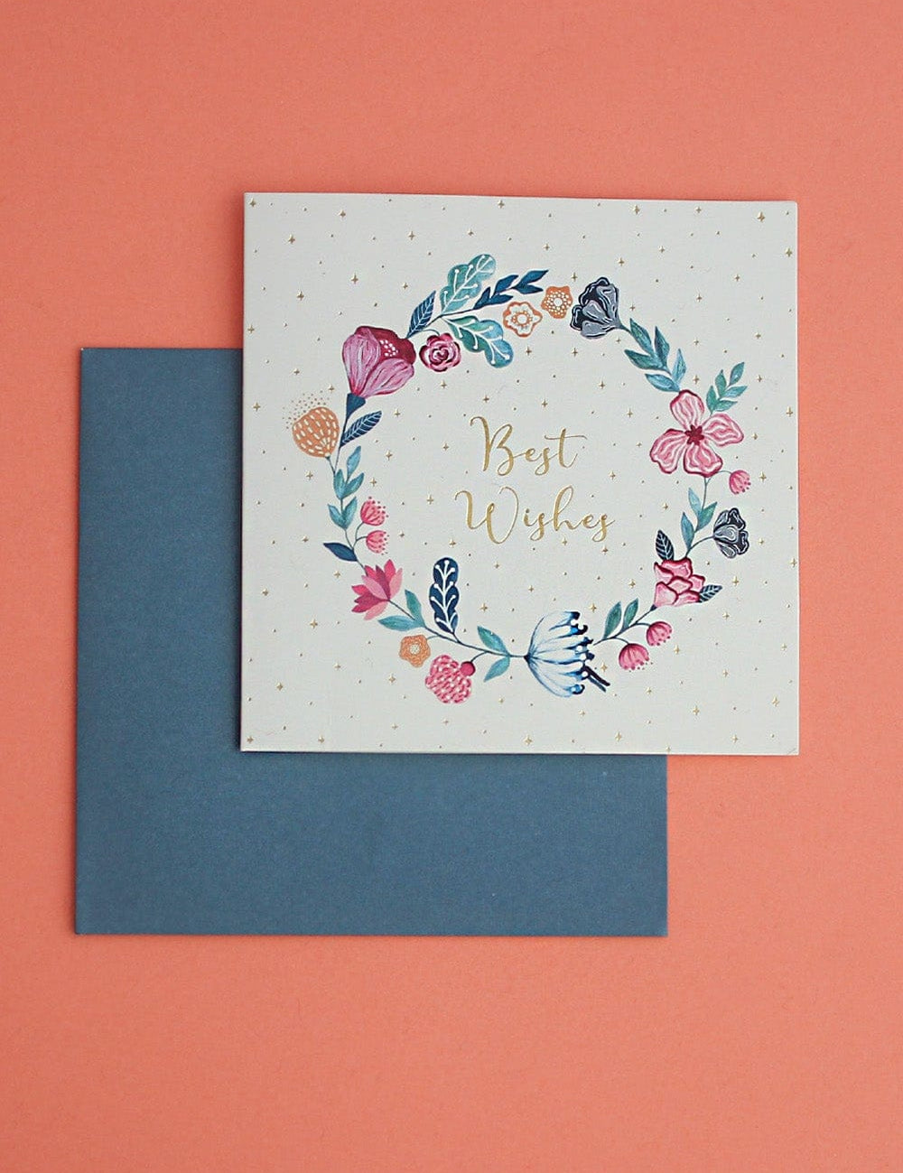 Floral Wreath Best Wishes Greeting Card - The Wishing Chair