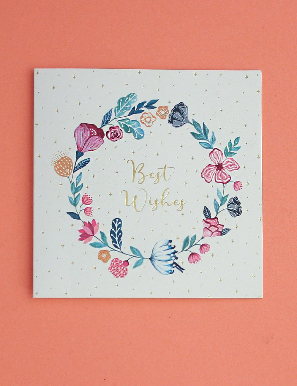 Floral Wreath Best Wishes Greeting Card - The Wishing Chair