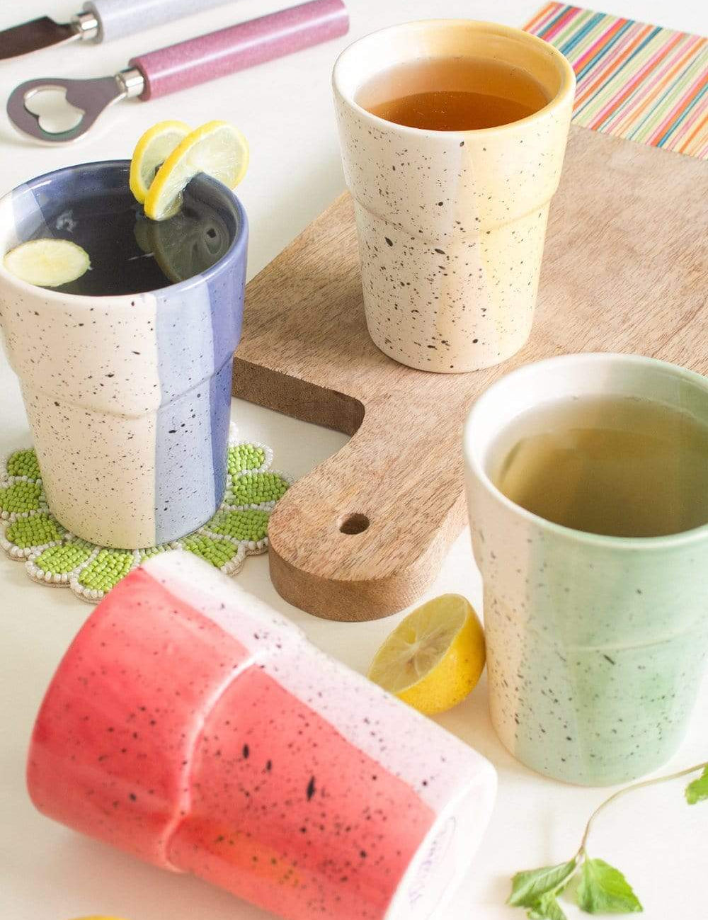 Gigi Ceramic Water Tumblers- Set of 4 - The Wishing Chair
