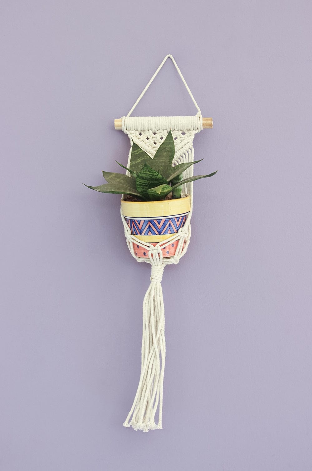 Glow Green Macrame Knotted Planter Hanging - The Wishing Chair