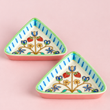 Eden Handpainted Triangle Plate - Set of 2