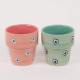Hello Daisy Planters  With Wooden Tray -set Of 2 - The Wishing Chair