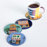 High Street Metal Coasters - Set of 4