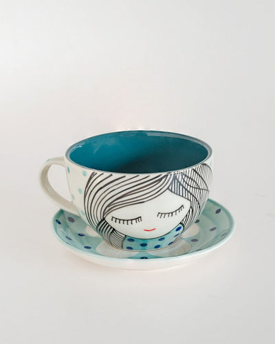 His and Her Morning Teacups and Saucers - The Wishing Chair