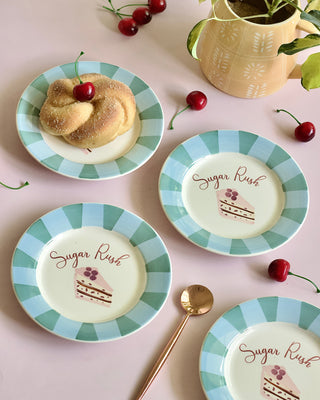 Sugar Rush Handpainted Ceramic Dessert Plate - Set of 4