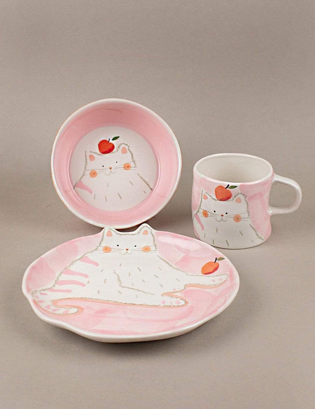Lazy Cat Breakfast Set - Set Of 3 - The Wishing Chair