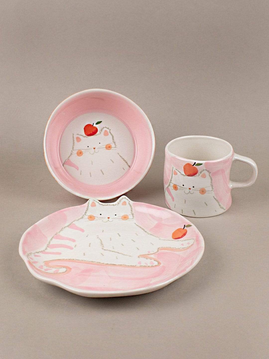 Lazy Cat Breakfast Set - Set Of 3 - The Wishing Chair