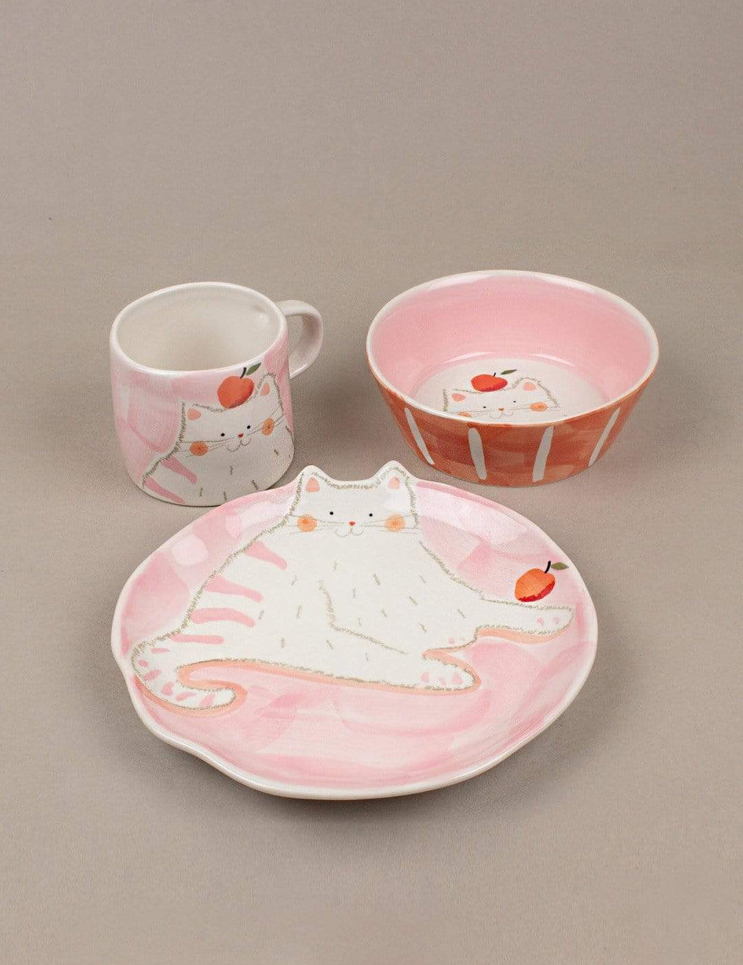Lazy Cat Breakfast Set - Set Of 3 - The Wishing Chair