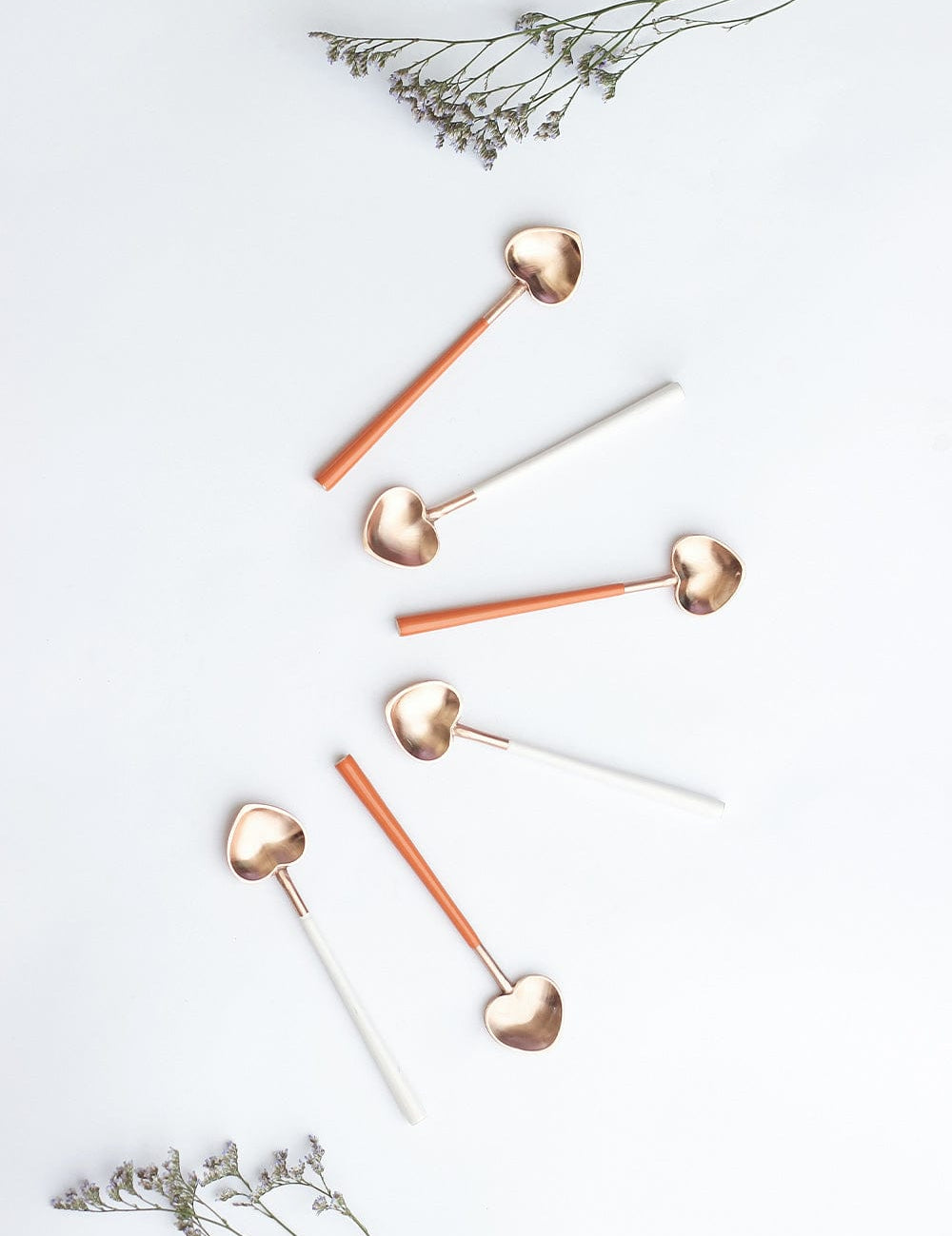 Little Hearts Dessert Spoons With Enamel Handle Set of 6 - The Wishing Chair