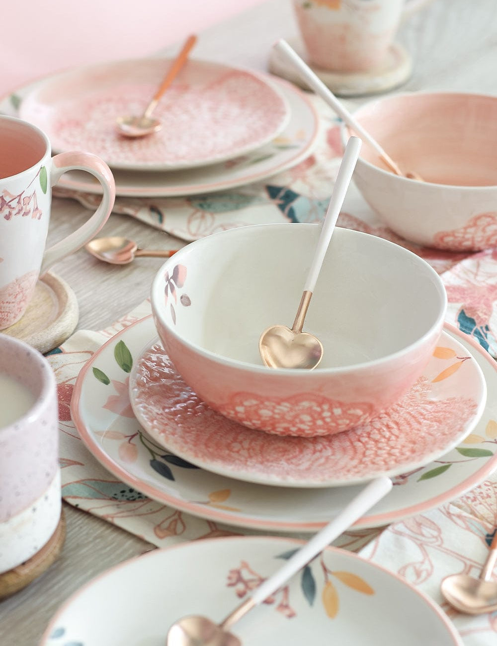 Little Hearts Dessert Spoons With Enamel Handle Set of 6 - The Wishing Chair