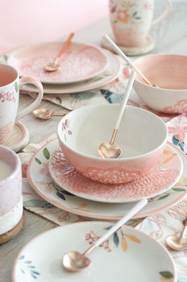 Little Hearts Dessert Spoons With Enamel Handle Set of 6 - The Wishing Chair