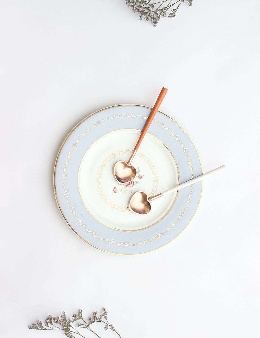 Little Hearts Dessert Spoons With Enamel Handle Set of 6 - The Wishing Chair